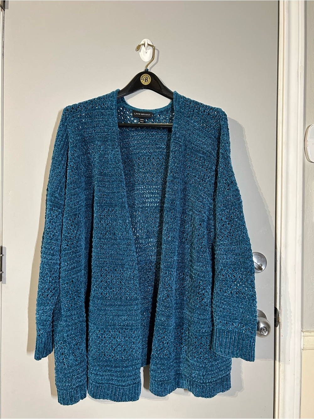 Lane Bryant Teal Chunky Open-Front Cardigan